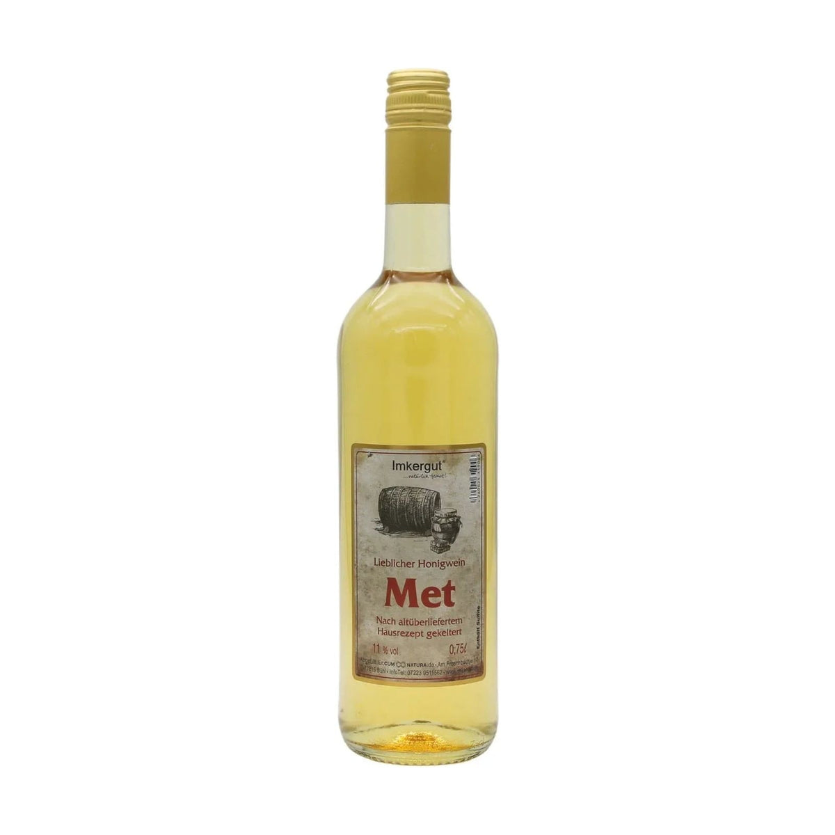Flasche Met 0,75 l, lieblicher Honigwein von Imkergut