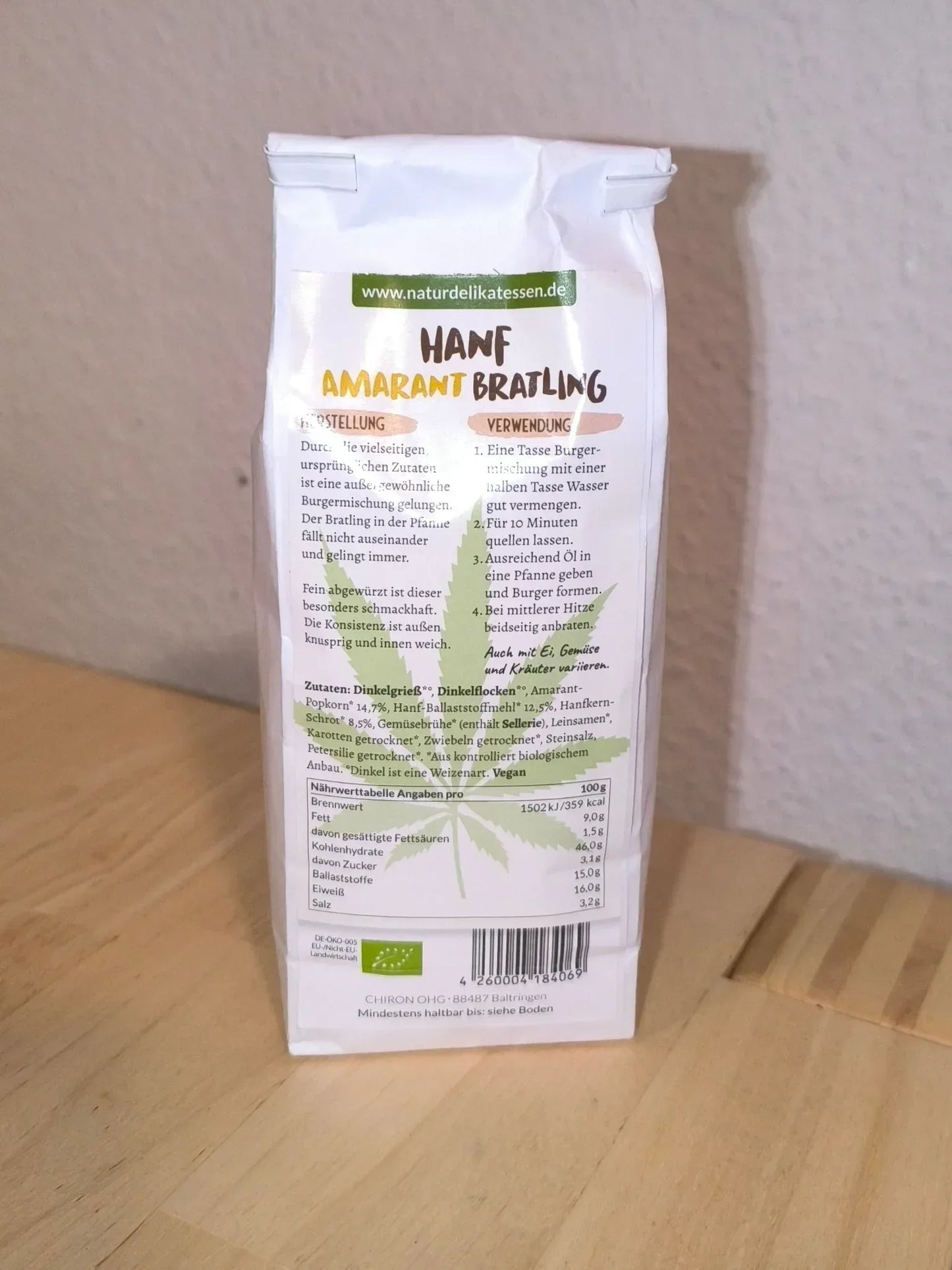 Bio Hanf-Amarant Bratling 300g | CHIRON | Vegane Bratling-Mischung - Bienenhof-Keil-Shop