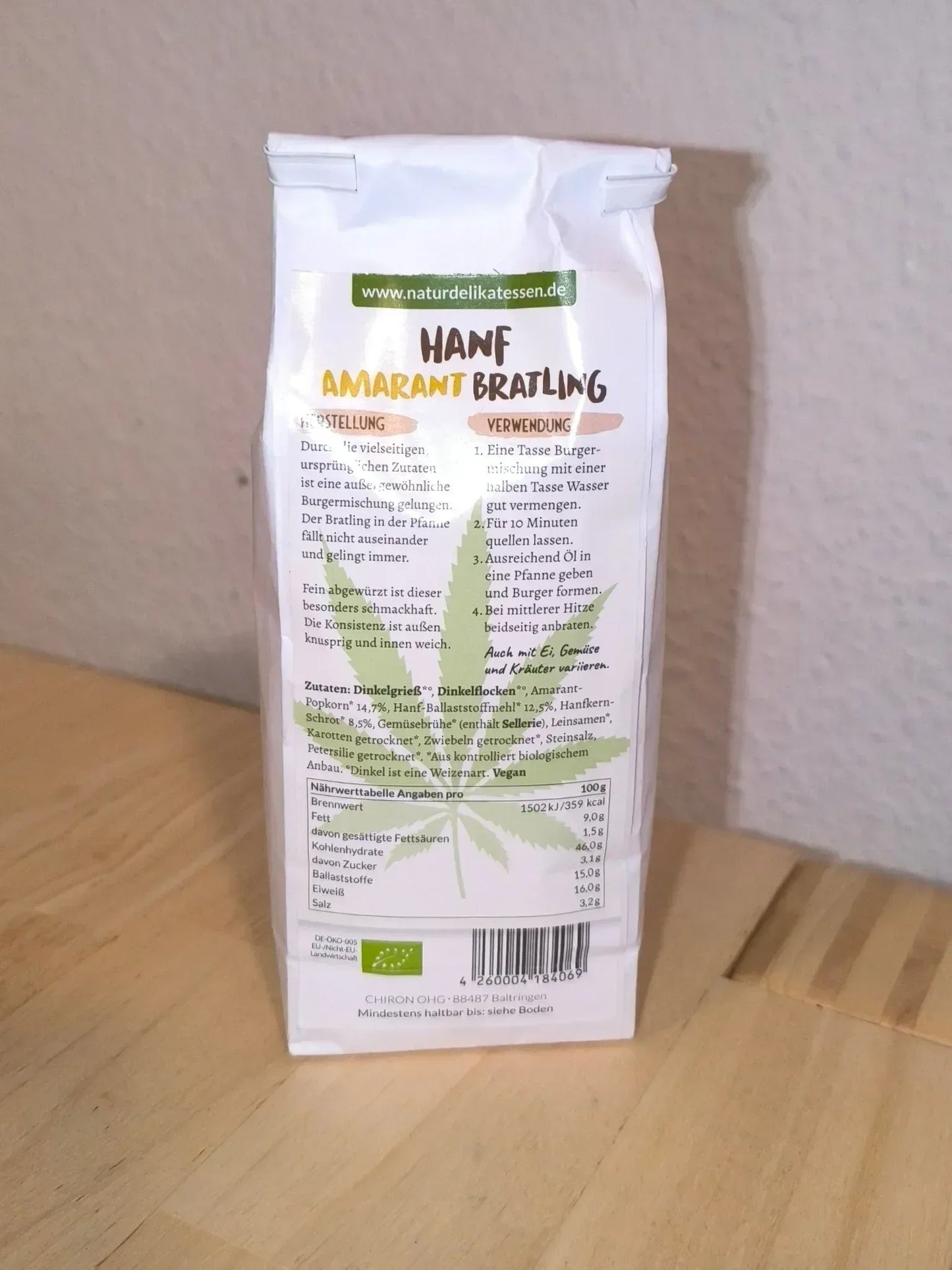Bio Hanf-Amarant Bratling 300g | CHIRON | Vegane Bratling-Mischung - Bienenhof-Keil-Shop