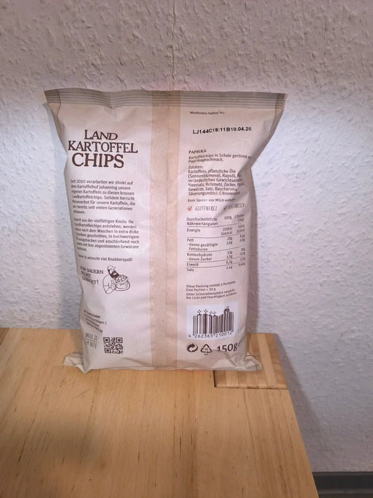 Landkartoffel Chips Paprika 150g | Aus dem Kessel - Bienenhof-Keil-Shop