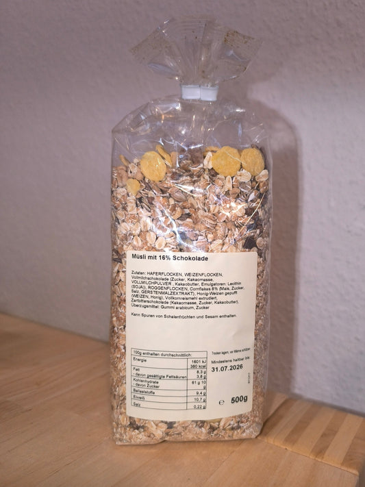 Müsli mit 16 % Schokolade