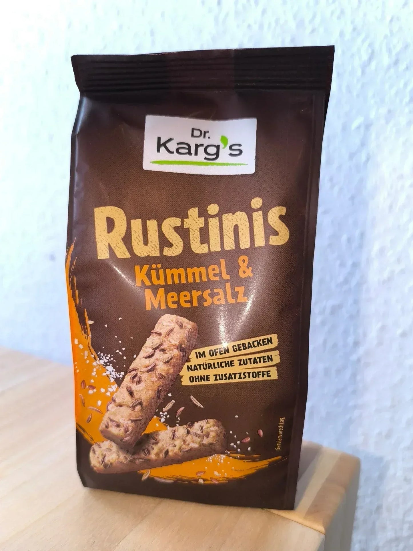 Rustinis mit Kümmel & Meersalz – Knuspriger Vollkorn-Snack von Dr. Karg´s - Bienenhof-Keil-Shop