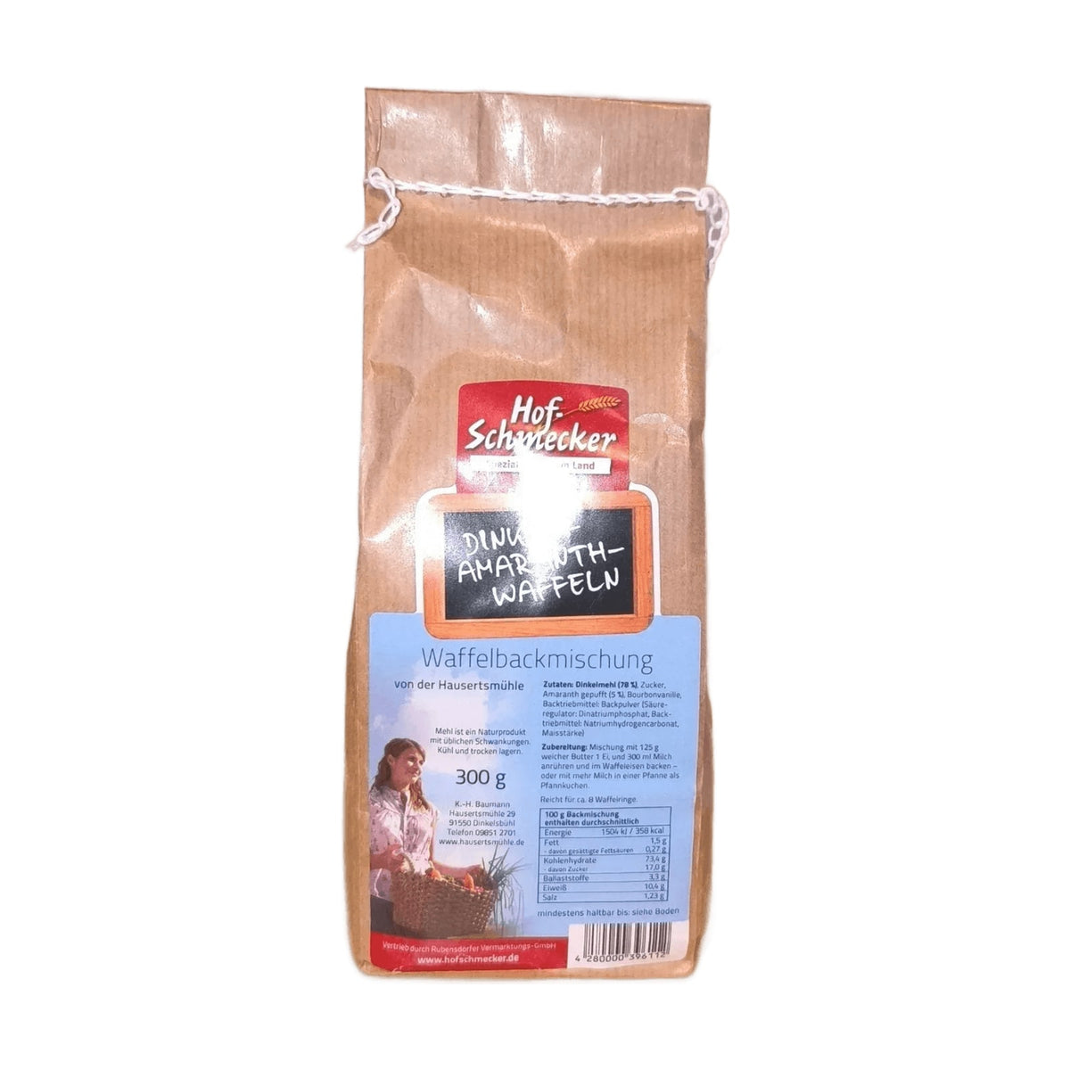 Tüte Hof-Schmecker Dinkel-Amaranth-Waffeln Backmischung 300 g