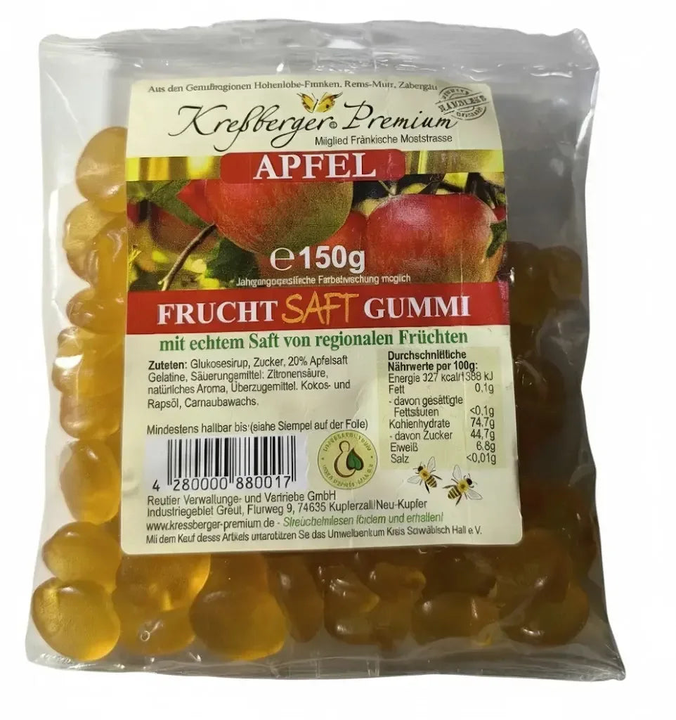 Kressberger Premium Apfel Frucht Saft Gummi 150g - Bienenhof-Keil-Shop