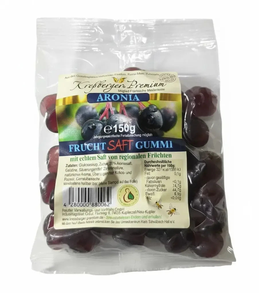 Kressberger Premium Aronia Frucht Saft Gummi 150g - Bienenhof-Keil-Shop