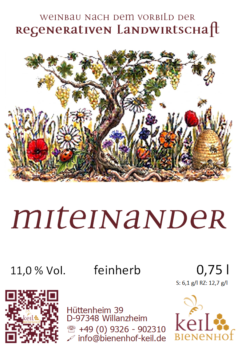 Fränkischer Qualitätswein Müller-Thurgau trocken – „Miteinander“ | Bienenhof Keil