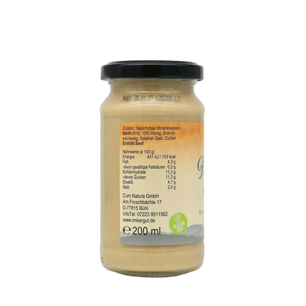 Honig Senf 200 g, Rückseite