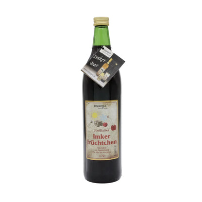 Flasche (h)eißkaltes Imkerfrüchtchen mit Anhänger, alkoholfreier Fruchtpunsch