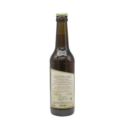 Honigbier Rückseite mit Etikett