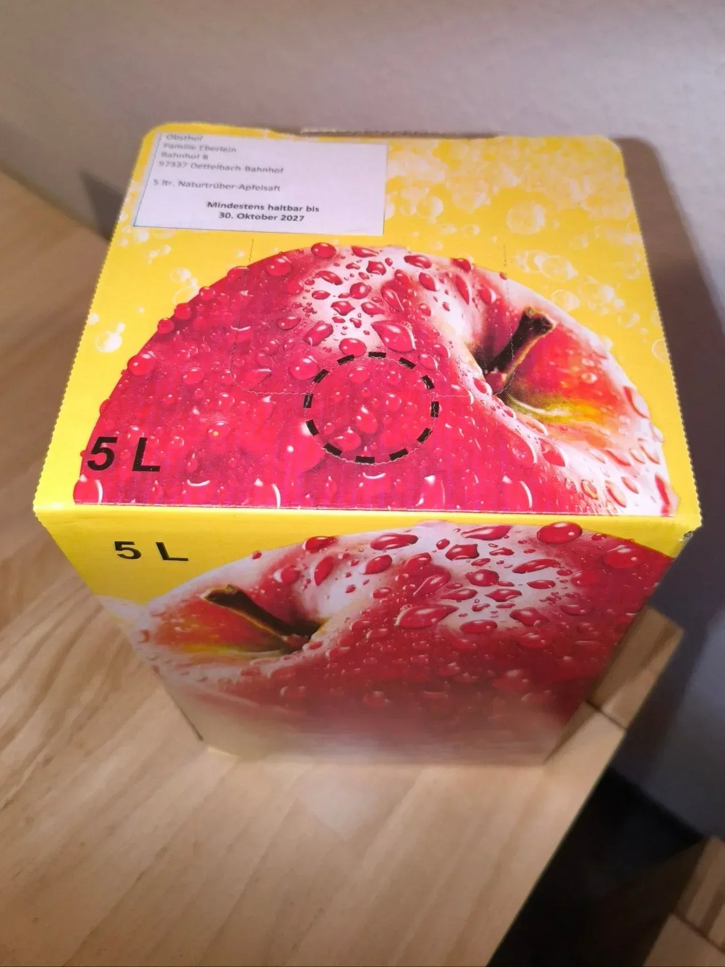 Apfelsaft 5 Liter Bag-in-Box | 100% Direktsaft - Bienenhof-Keil-Shop