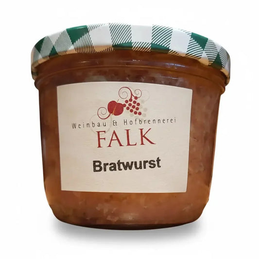 Bratwurst 180g - Hausgemachte Streichwurst im Glas | Hofbrennerei Falk - Bienenhof-Keil-Shop