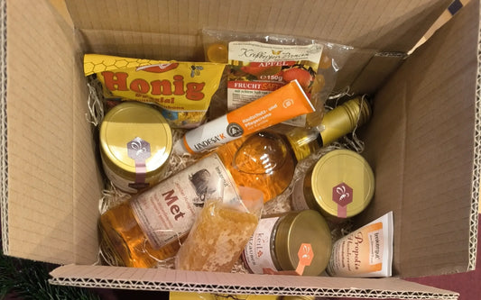 Geschenkbox Honig & Spezialitäten - Versandfertig verpackt - Bienenhof-Keil-Shop