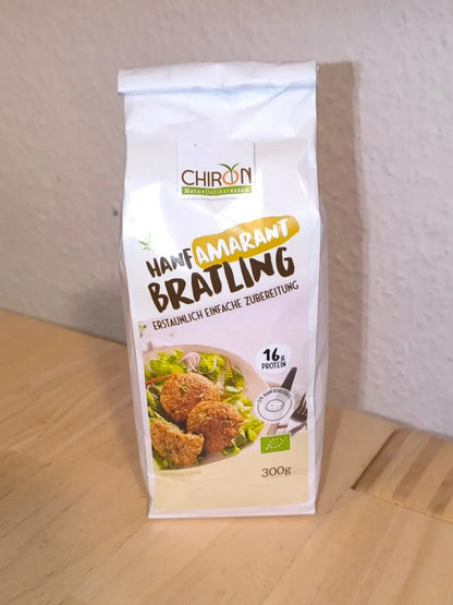 Packung CHIRON Bio Hanf-Amarant Bratling, vegane Bratling-Mischung 300 g
