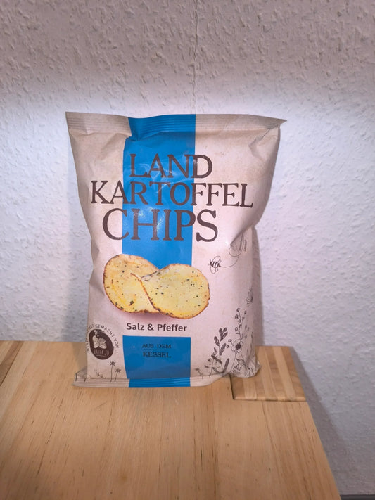 Landkartoffel Chips Salz & Pfeffer 150g | Aus dem Kessel - Bienenhof-Keil-Shop