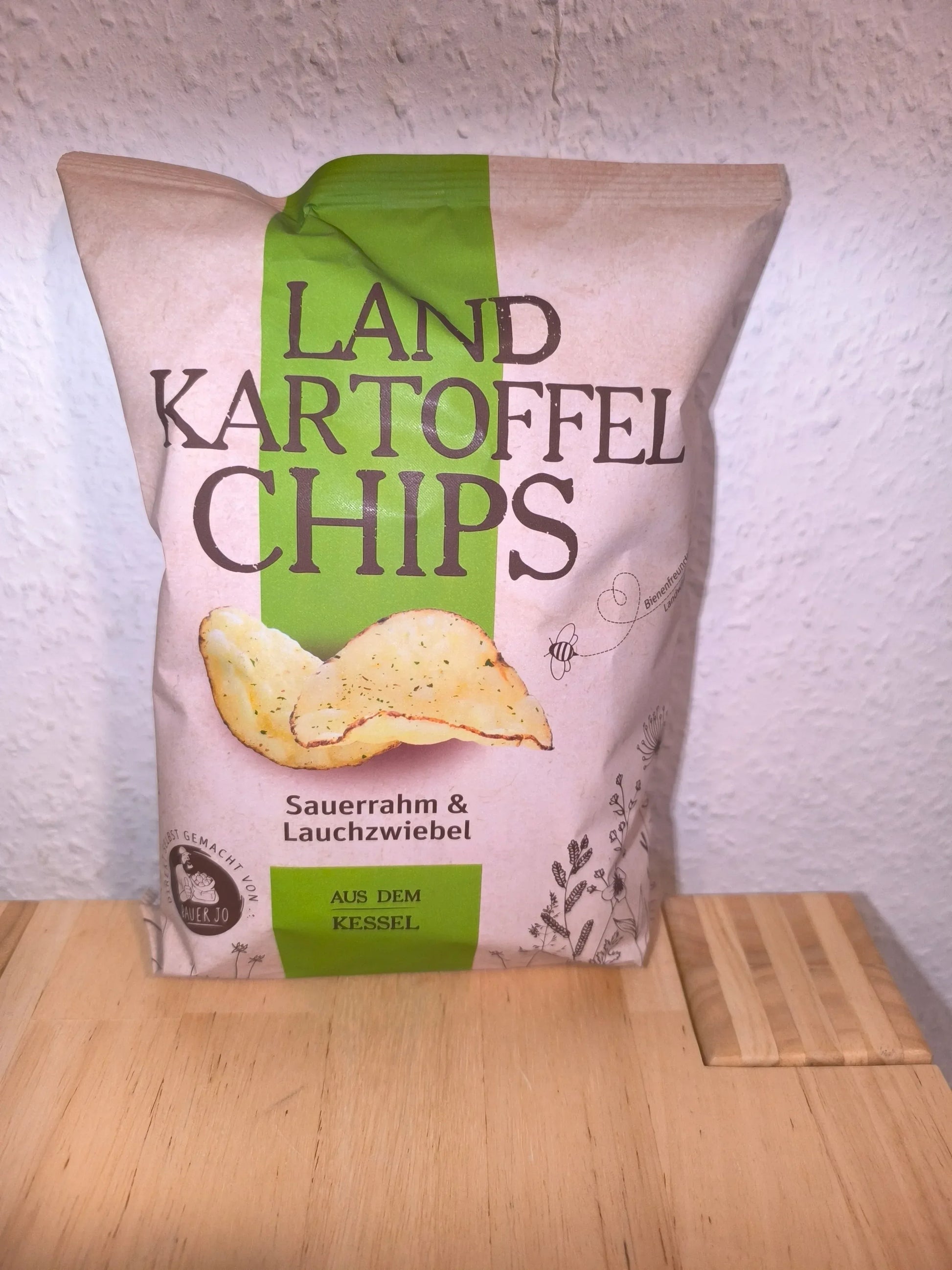 Landkartoffel Chips Sauerrahm & Lauchzwiebel 150g | Aus dem Kessel - Bienenhof-Keil-Shop