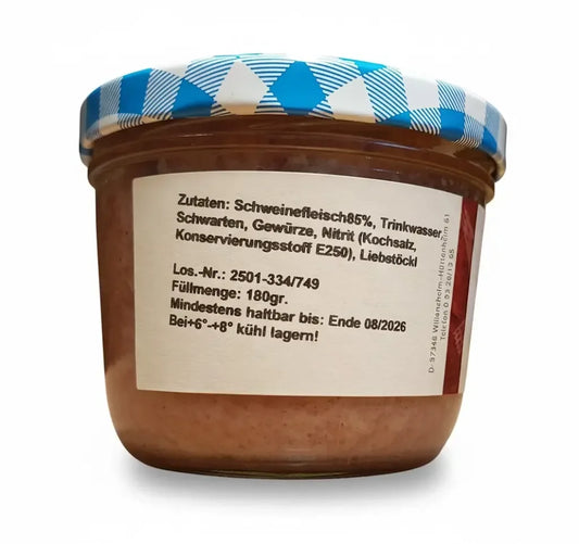 Pressack Weiss 180g - Hausgemachte Presswurst im Glas | Hofbrennerei Falk - Bienenhof-Keil-Shop
