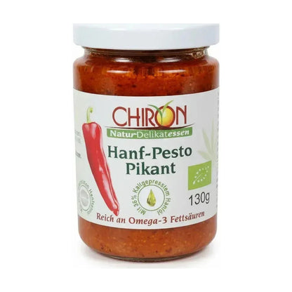 Glas CHIRON Bio Hanf-Pesto Pikant 130 g mit Paprika