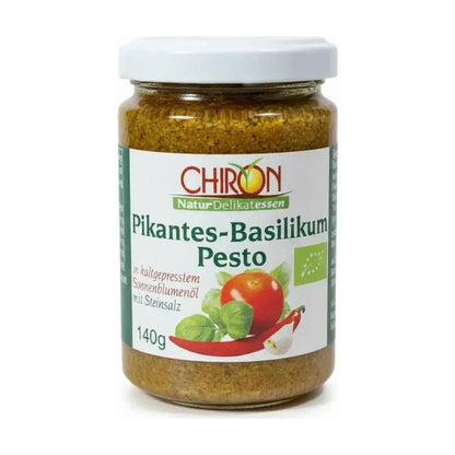 Glas CHIRON Bio Pikantes Basilikum-Pesto 140 g