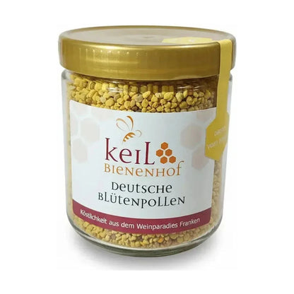 Glas Deutsche Blütenpollen vom Bienenhof Keil, bunte Pollenkörner