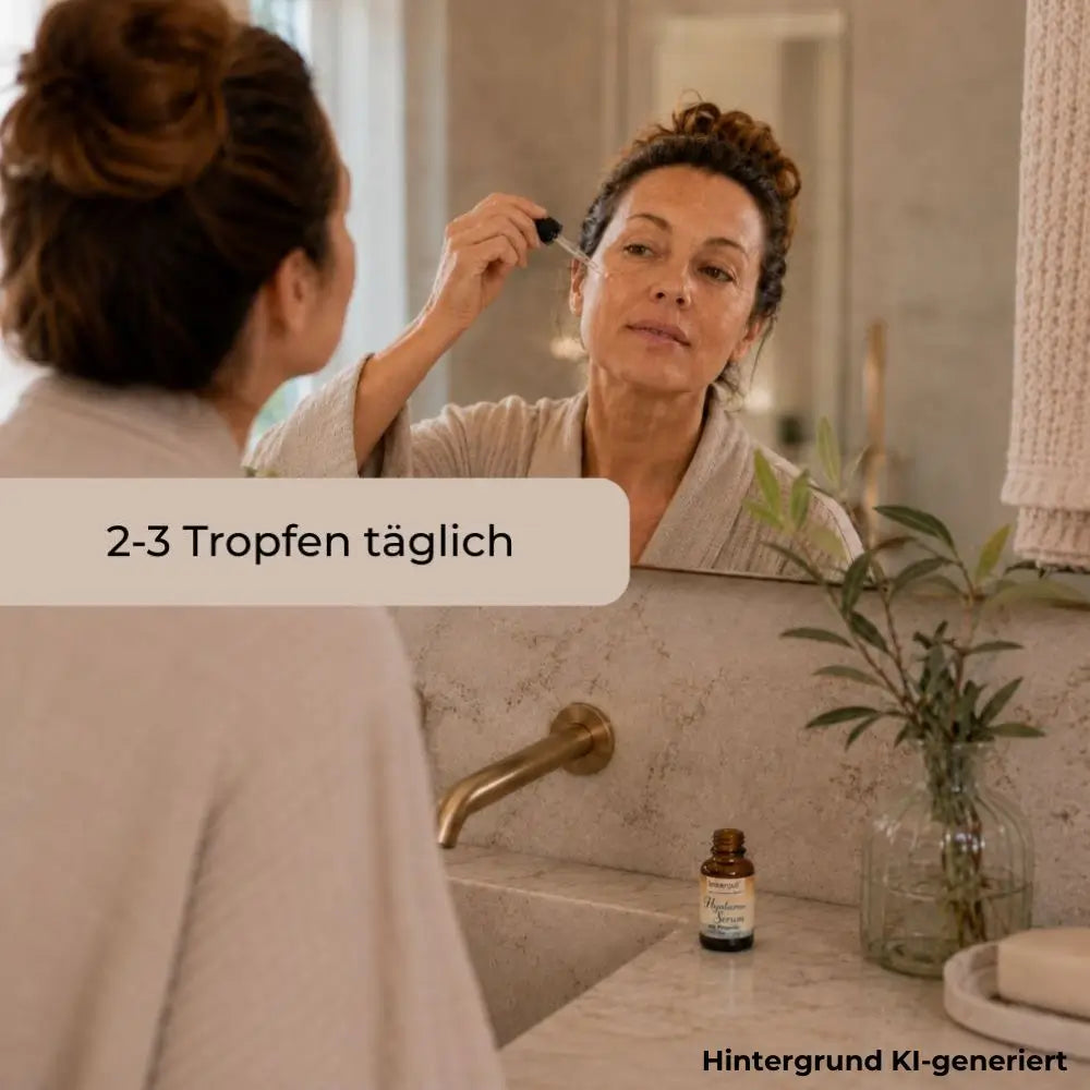 Anwendung des Hyaluron-Serums mit Propolis in der Gesichtspflege