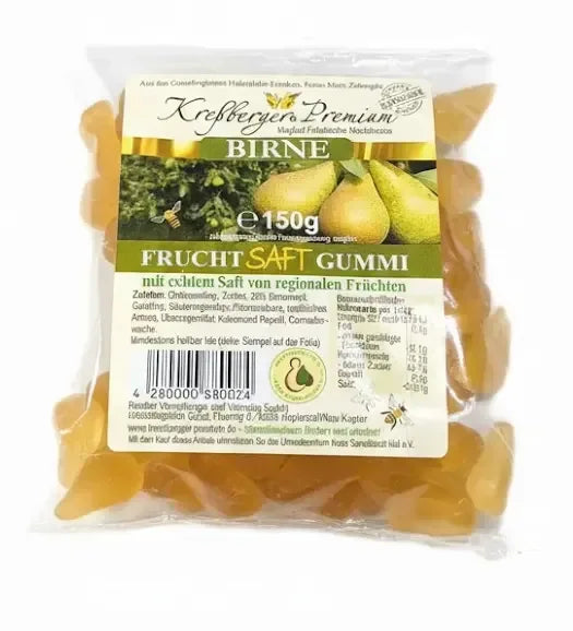 Kressberger Premium Birne Frucht Saft Gummi 150g - Bienenhof-Keil-Shop