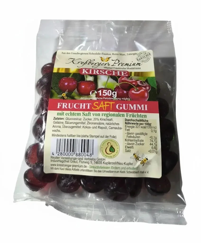 Kressberger Premium Kirsche Frucht Saft Gummi 150g - Bienenhof-Keil-Shop