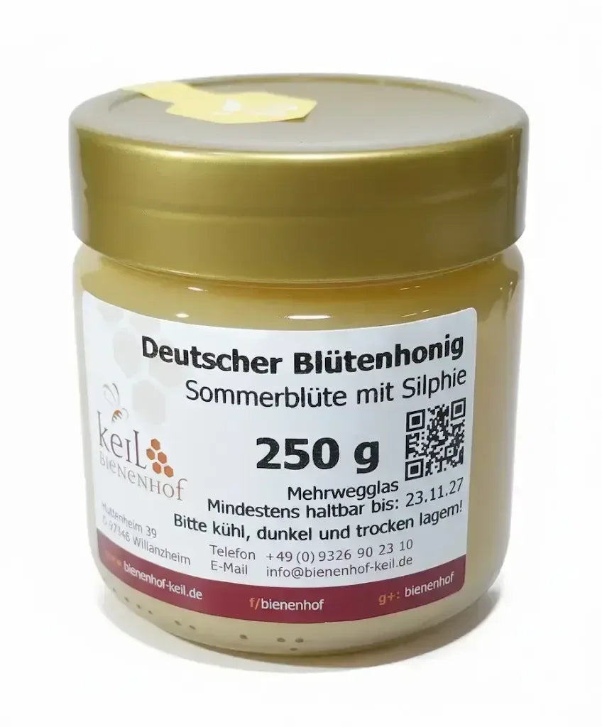 Sommerblütenhonig mit Silphie - 250g - Bienenhof-Keil-Shop